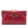 Chanel Quilted Glazed Calfskin Coco Pleats Chain Clutch Secondhand