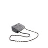 Chanel Mini Square Classic Chevron Crumpled Patent So Black Single Flap Secondhand