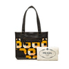Prada Printed Canvas and Leather Tote Secondhand