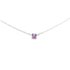 Gucci 18K White Gold Amethyst Square Pendant Necklace Secondhand