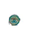 Chanel PVC and Metallic Lambskin CC Filigree Round Clutch with Chain Secondhand