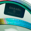 Chanel PVC and Metallic Lambskin CC Filigree Round Clutch with Chain Secondhand