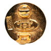 Chanel Gold Plated CC Round Clip On Earrings Secondhand