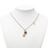 Chanel CC Gold Plated Strass Faux Pearl Flower Pendant Necklace Secondhand
