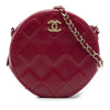 Chanel CC Quilted Lambskin Round Clutch with Chain Secondhand