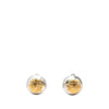 Secondhand Chanel CC Brass and Gold Plated Sunburst Round Clip On Earrings