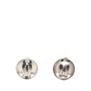 Secondhand Chanel CC Brass and Gold Plated Sunburst Round Clip On Earrings
