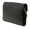 Saint Laurent Grain De Poudre Chevron Cassandre Envelope Chain Wallet Secondhand