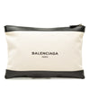Balenciaga Canvas Navy Clip M Clutch Secondhand