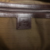 FENDI Zucchino Mamma Bucket Canvas & Leather Shoulder Bag in Brown Secondhand