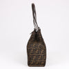 FENDI Zucchino Mamma Bucket Canvas & Leather Shoulder Bag in Brown Secondhand