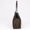 FENDI Zucchino Mamma Bucket Canvas & Leather Shoulder Bag in Brown Secondhand