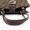 FENDI Zucchino Mamma Bucket Canvas & Leather Shoulder Bag in Brown Secondhand