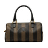 Fendi Pequin Coated Canvas Boston Bag Secondhand