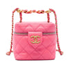 Chanel Small CC Quilted Lambskin Vanity Case With Chain Secondhand