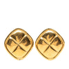 Chanel Quilted Gold Plated Rhombus Clip On Earrings Secondhand