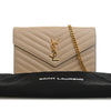 Saint Laurent Grain De Poudre Chevron Classic Cassandre Chain Wallet Secondhand