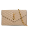 Saint Laurent Grain De Poudre Chevron Classic Cassandre Chain Wallet Secondhand
