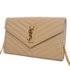 Saint Laurent Grain De Poudre Chevron Classic Cassandre Chain Wallet Secondhand