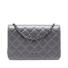 Secondhand Chanel CC Quilted Metallic Lambskin Faux Pearl Wallet On Chain