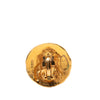 Chanel Gold Plated Lion Round Clip On Earrings Secondhand