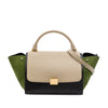 Celine Small Tricolor Calfskin and Suede Trapeze Satchel Secondhand