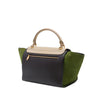 Celine Small Tricolor Calfskin and Suede Trapeze Satchel Secondhand