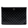 Chanel Large Quilted Patent O Case Clutch Secondhand