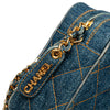 Secondhand Chanel CC Quilted Denim Turnlock Camera Bag