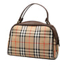 Burberry Haymarket Check Canvas and Leather Handbag Secondhand