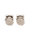 Hermès Palladium Plated Enamel Cage D H Push Back Earrings Secondhand