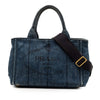 Prada Small Denim Canapa Logo Satchel Secondhand