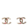 Chanel CC Gold Plated Faux Pearl Strass Bullet Back Earrings Secondhand