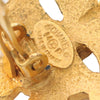 Chanel Gold Plated CC Floral Clip On Earrings Secondhand
