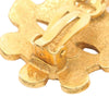 Chanel Gold Plated CC Floral Clip On Earrings Secondhand