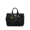 Secondhand Prada Vitello Trimmed Tessuto Satchel