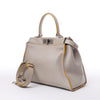 Fendi Peekaboo Regular Leather 2Way Handbag in Gray Secondhand