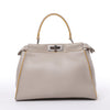 Fendi Peekaboo Regular Leather 2Way Handbag in Gray Secondhand