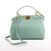 Fendi Peekaboo Mini Leather 2Way Handbag in Green 8BN244 Secondhand