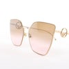 Fendi Oversized Cat-eye Sunglasses in Gold Metal FF0323/S Secondhand