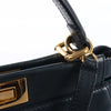 Fendi Peekaboo Regular Leather 2Way Handbag in Navy Blue 8BN226 Secondhand