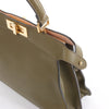 Fendi Peek-a-boo ICU Co., Ltd. Medium Leather Handbag in Green 8BN321 Secondhand