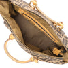 FENDI Zucca Canvas x Leather Handbag in Brown Secondhand