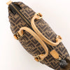 FENDI Zucca Canvas x Leather Handbag in Brown Secondhand