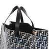 FENDI Zucca Coated Canvas x Leather Handbag in Blue x Black 8BH357 Secondhand