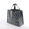 FENDI Zucca Coated Canvas x Leather Handbag in Blue x Black 8BH357 Secondhand