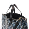FENDI Zucca Coated Canvas x Leather Handbag in Blue x Black 8BH357 Secondhand