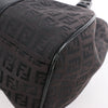 FENDI Zucchino Canvas x Leather Handbag in Brown 8BR091 Secondhand
