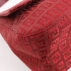 FENDI Zucchino Mamma Baguette Canvas & Leather Shoulder bag in Red 8BR001 Secondhand