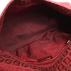 FENDI Zucchino Mamma Baguette Canvas & Leather Shoulder bag in Red 8BR001 Secondhand